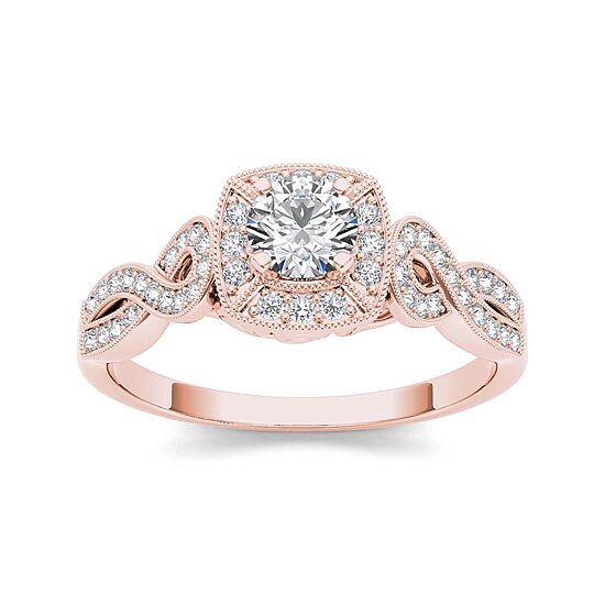 1/2 CT.T.W. Natural Diamond 14K Rose Gold Engagement Ring