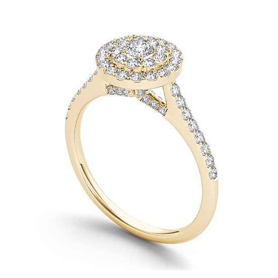 3/4 CT.T.W. Natural Diamond 10K Yellow Gold Engagement Ring