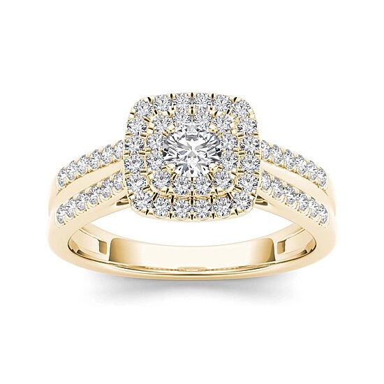 3/4 CT.T.W. Natural Diamond 10K Yellow Gold Engagement Ring