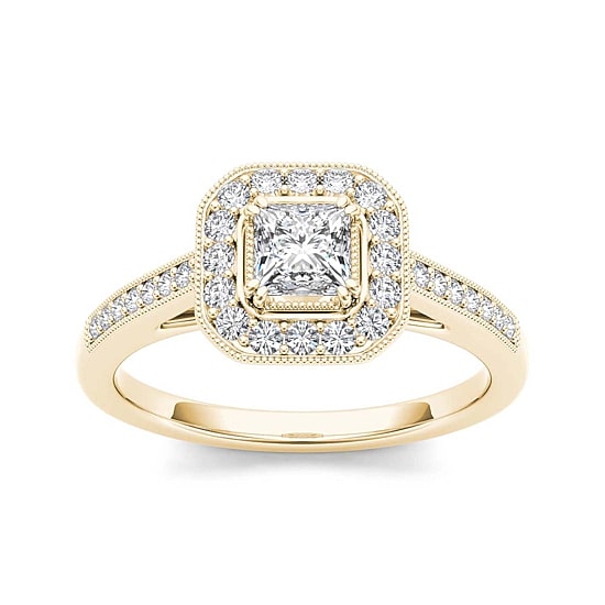 Diamond 14K Yellow Gold Engagement Ring 2