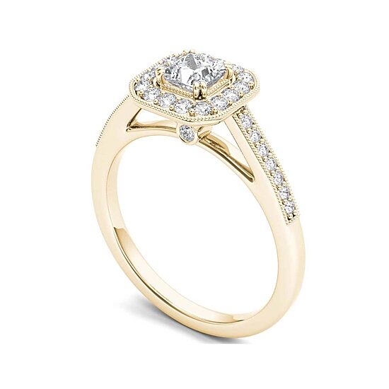 Diamond 14K Yellow Gold Engagement Ring 2