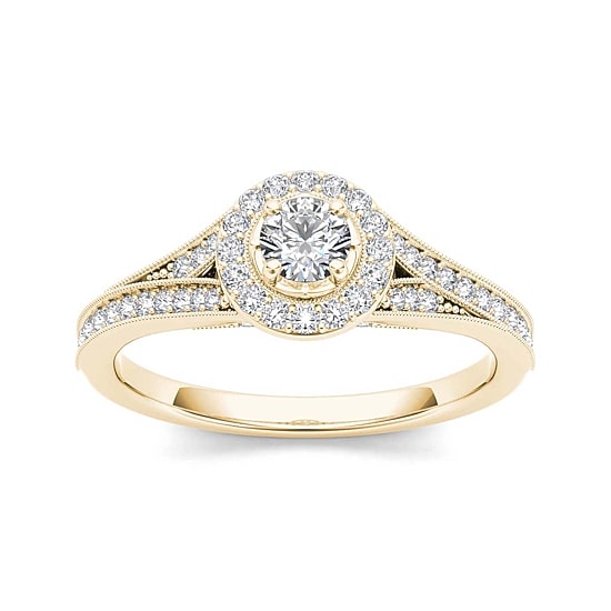 5/8 CT.T.W. Natural Diamond 14K Yellow Gold Engagement Ring