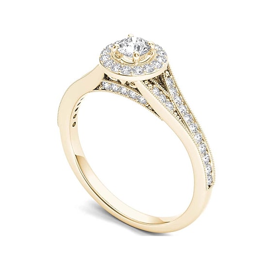 5/8 CT.T.W. Natural Diamond 14K Yellow Gold Engagement Ring
