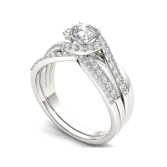 1 CT.T.W. Natural Diamond 14K Yellow Gold Bridal Set