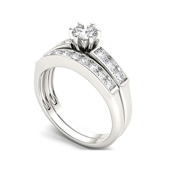 1 CT.T.W. Natural Diamond 14K Rose Gold Bridal Set