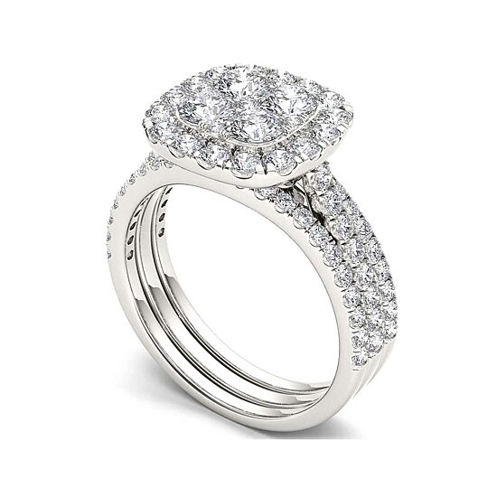 2 CT.T.W. Natural Diamond 14K White Gold Bridal Set