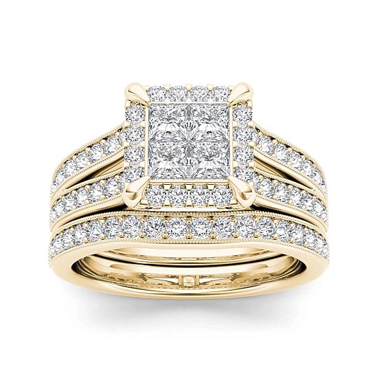 1 1/2 CT.T.W. Natural Diamond 14K Rose Gold Bridal Set