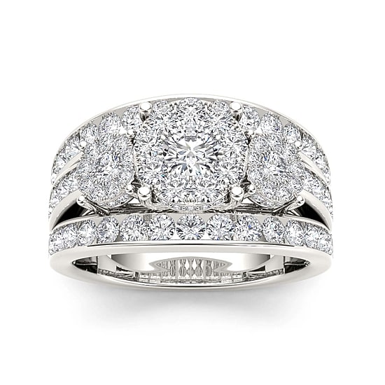 2 CT.T.W. Natural Diamond 10K White Gold Engagement Ring