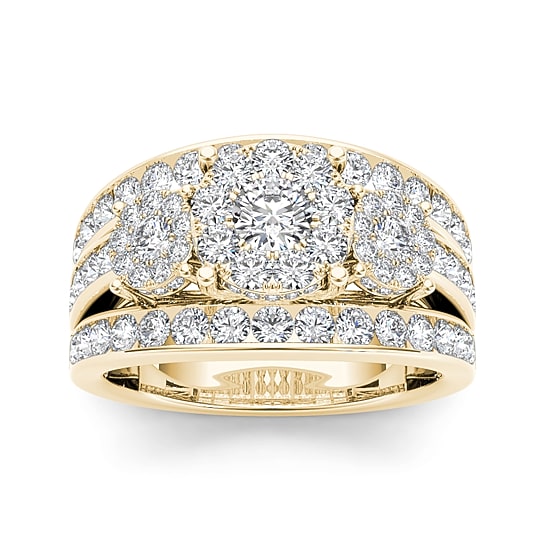 2 CT.T.W. Natural Diamond 10K Yellow Gold Engagement Ring