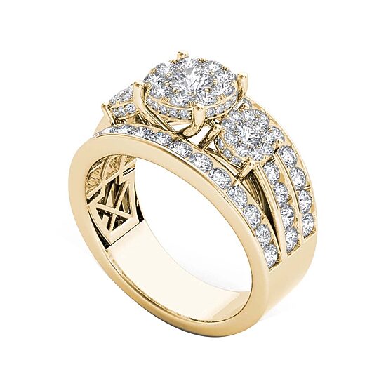 2 CT.T.W. Natural Diamond 10K Yellow Gold Engagement Ring