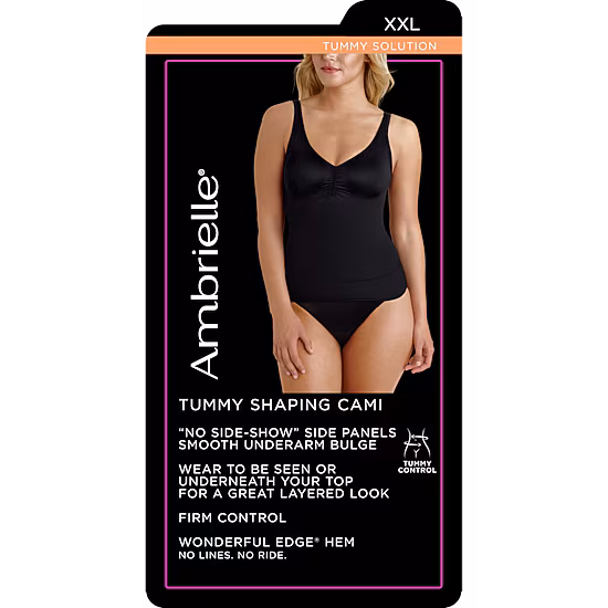 Ambrielle No Side-Show Waist Shaping Tank Shapewear Camisole