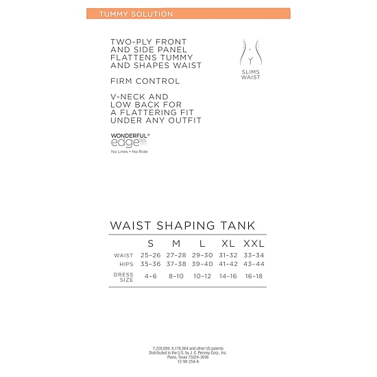 Ambrielle No Side-Show V-Neck Tummy Shaping Shapewear Camisole