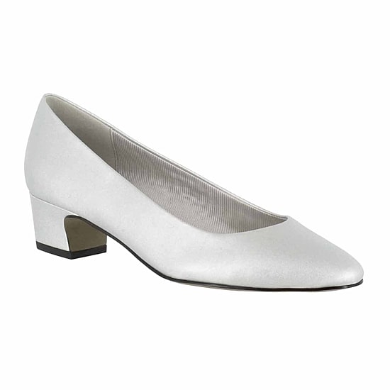 Easy Street Prim Womens Pointed Closed Toe Block Heel Pumps