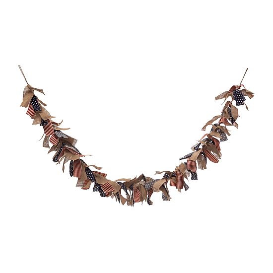 Glitzhome 72"L Americana Fabric Indoor Garland