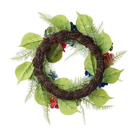 Glitzhome 22" Patriotic Hydrangea Wreath