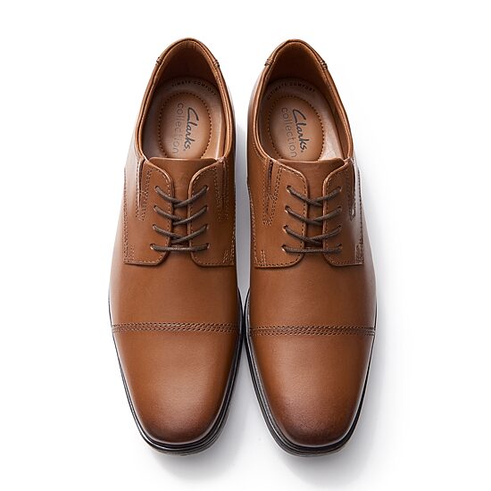 Clarks® Tilden Mens Leather Cap-Toe Dress Shoes