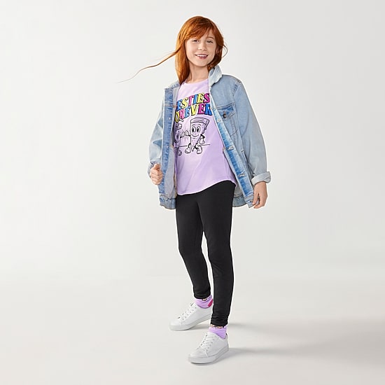 Thereabouts Solid Little & Big Kid Girls Knit Full Length Leggings