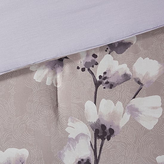 N Natori Sakura Blossom 3PC Cotton Sateen Printed Comforter Set