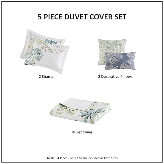 Harbor House Lorelai Cotton Printed 5 Piece Duvet Cover Set
