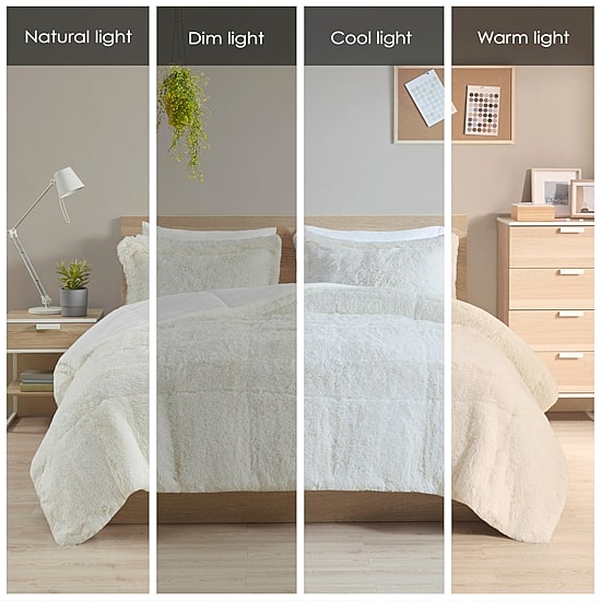 Intelligent Design Leena Shaggy Faux Fur Comforter Mini Set
