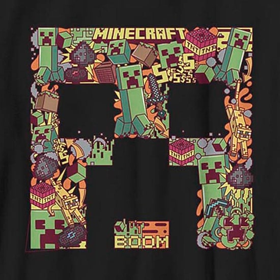 Little & Big Kid Boys Crew Neck Short Sleeve Slim Fit Minecraft Graphic T-Shirt