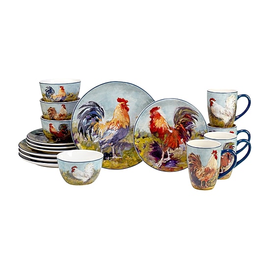 Certified International Rooster Meadow 16-pc. Earthenware Set