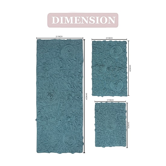 Home Weavers Inc Bellflower 3-pc. Quick Dry Bath Rug Set