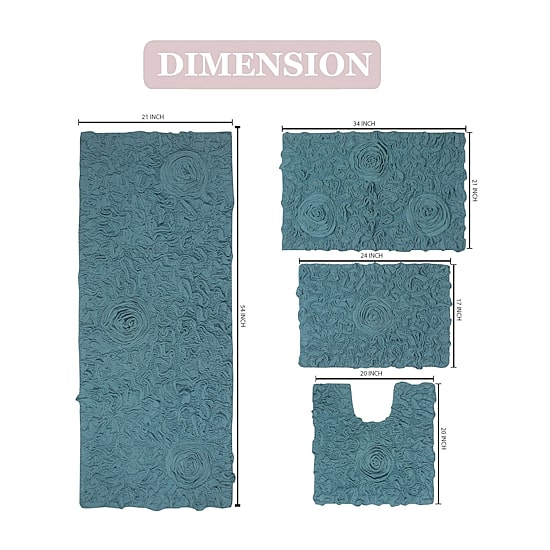Home Weavers Inc Bellflower 4-pc. Quick Dry Bath Rug Set