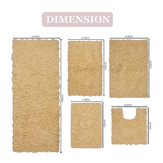 Home Weavers Inc Bellflower 5-pc. Quick Dry Bath Rug Set