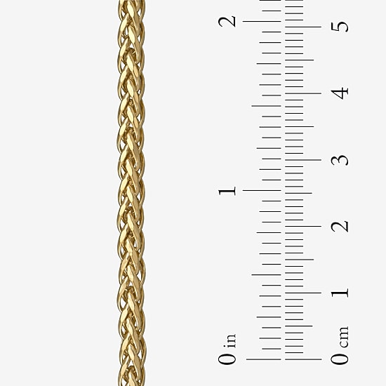Made in Italy Mens 10K Gold 22 Inch Wheat Chain Necklace