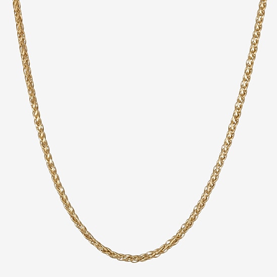 Made in Italy Mens 10K Gold 22 Inch Wheat Chain Necklace
