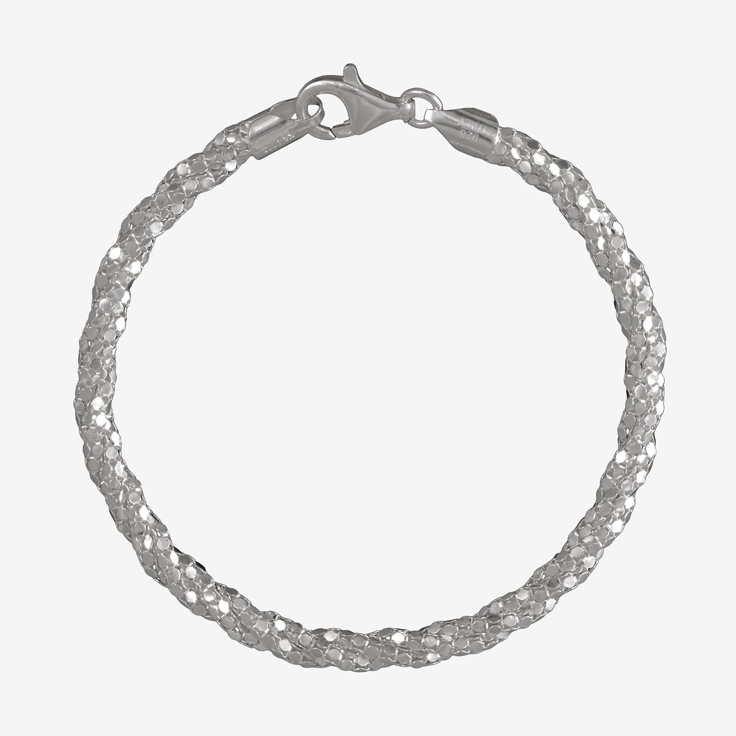 Made in Italy Unisex Adult Sterling Silver 7.5 Inch Solid Link Chain Bracelet