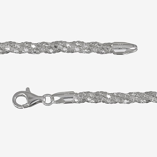 Made in Italy Unisex Adult Sterling Silver 7.5 Inch Solid Link Chain Bracelet