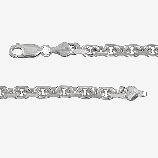 Made in Italy Unisex Adult Sterling Silver 8 1/2 Inch Solid Cable Chain Bracelet