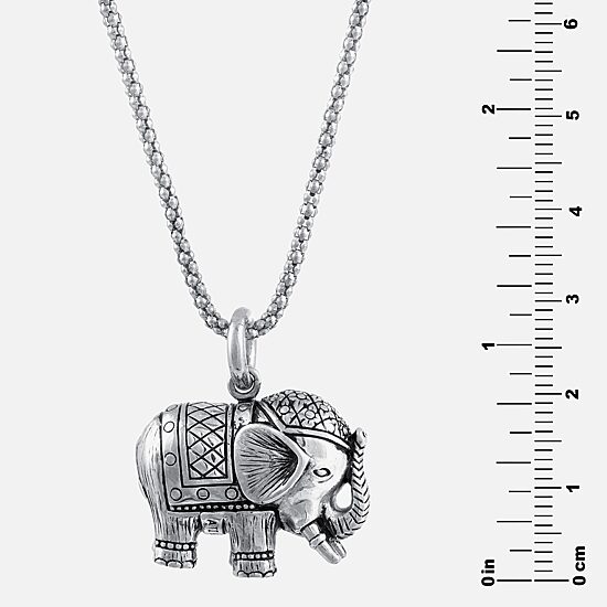 Sterling Silver Elephant Pendant Necklace