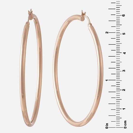 Womens 14K Gold Over Silver Sterling Silver 65mm Hoop Earrings