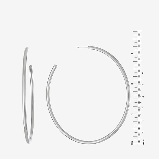 Sterling Silver Round 86 MM Hoop Earrings