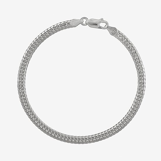 Made in Italy Womens Sterling Silver 7.5 Inch Solid Curb Chain Bracelet