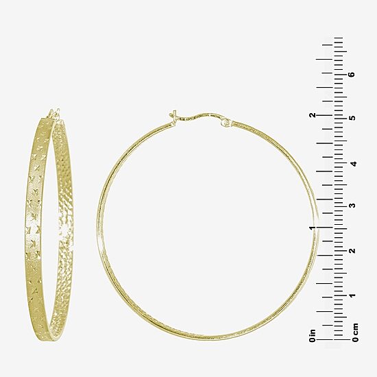 Womens 14K Gold Over Silver 50mm Hoop Earrings