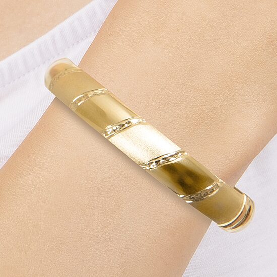 Womens 14K Gold Over Silver Bangle Bracelet
