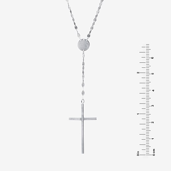 Womens Sterling Silver 18 Inch Rosary Necklace
