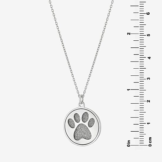 Paw Womens Sterling Silver Round 18 Inch Pendant Necklace
