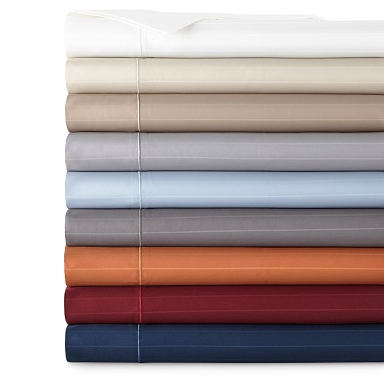 Liz Claiborne 600tc Cotton Sateen Dobby Stripe Wrinkle Free Pillowcases