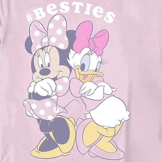 Disney Collection Little & Big Kid Girls Crew Neck Short Sleeve Regular Fit Daisy Duck Minnie Mouse Graphic T-Shirt