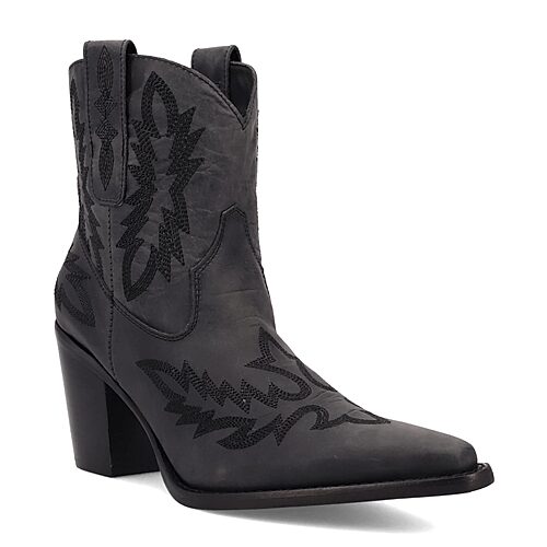Dingo Womens Rocky Top Block Heel Cowboy Boots, 9 Medium, Black