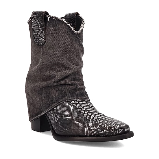 Dingo Womens Denim Dream Block Heel Cowboy Boots
