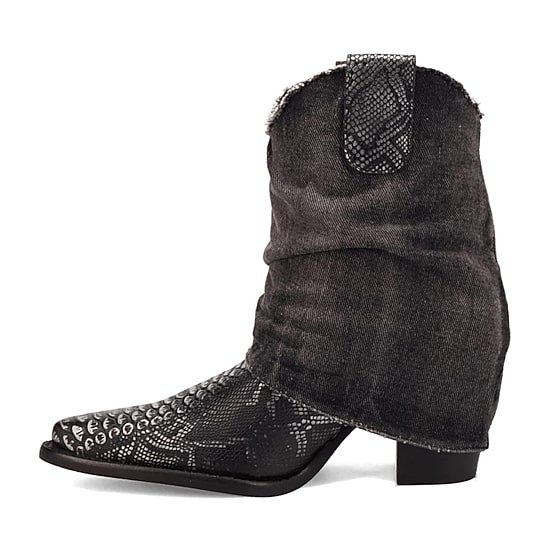 Dingo Womens Denim Dream Block Heel Cowboy Boots