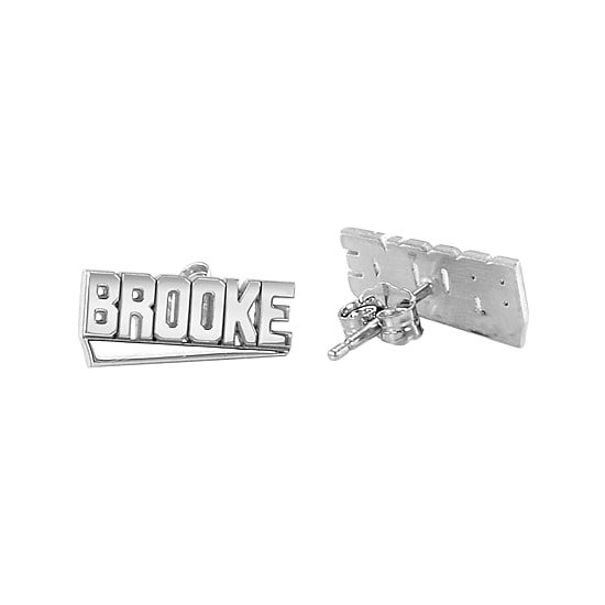 Personalized Block Name Earrings 