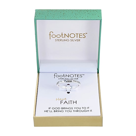 Footnotes Faith Sterling Silver Band