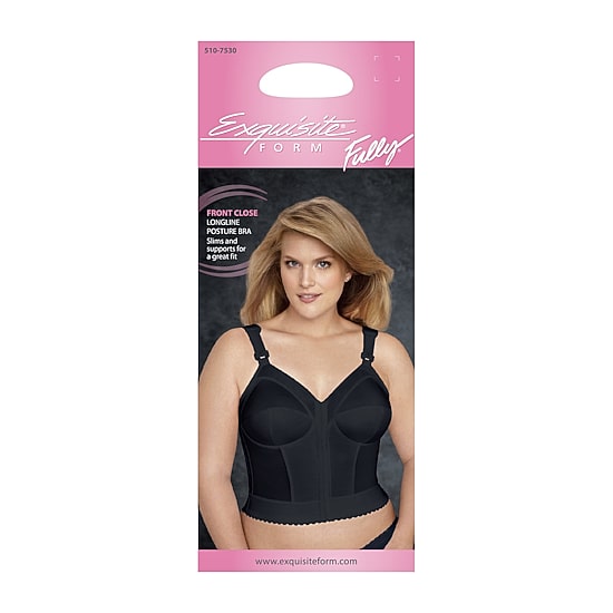 Exquisite Form®  Women's FULLY Slimming Wireless Back & Posture Support Longline Bra with Front Closure- 5107530